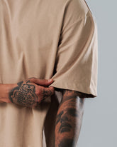 Camiseta Boxy Fit Básica Taupe